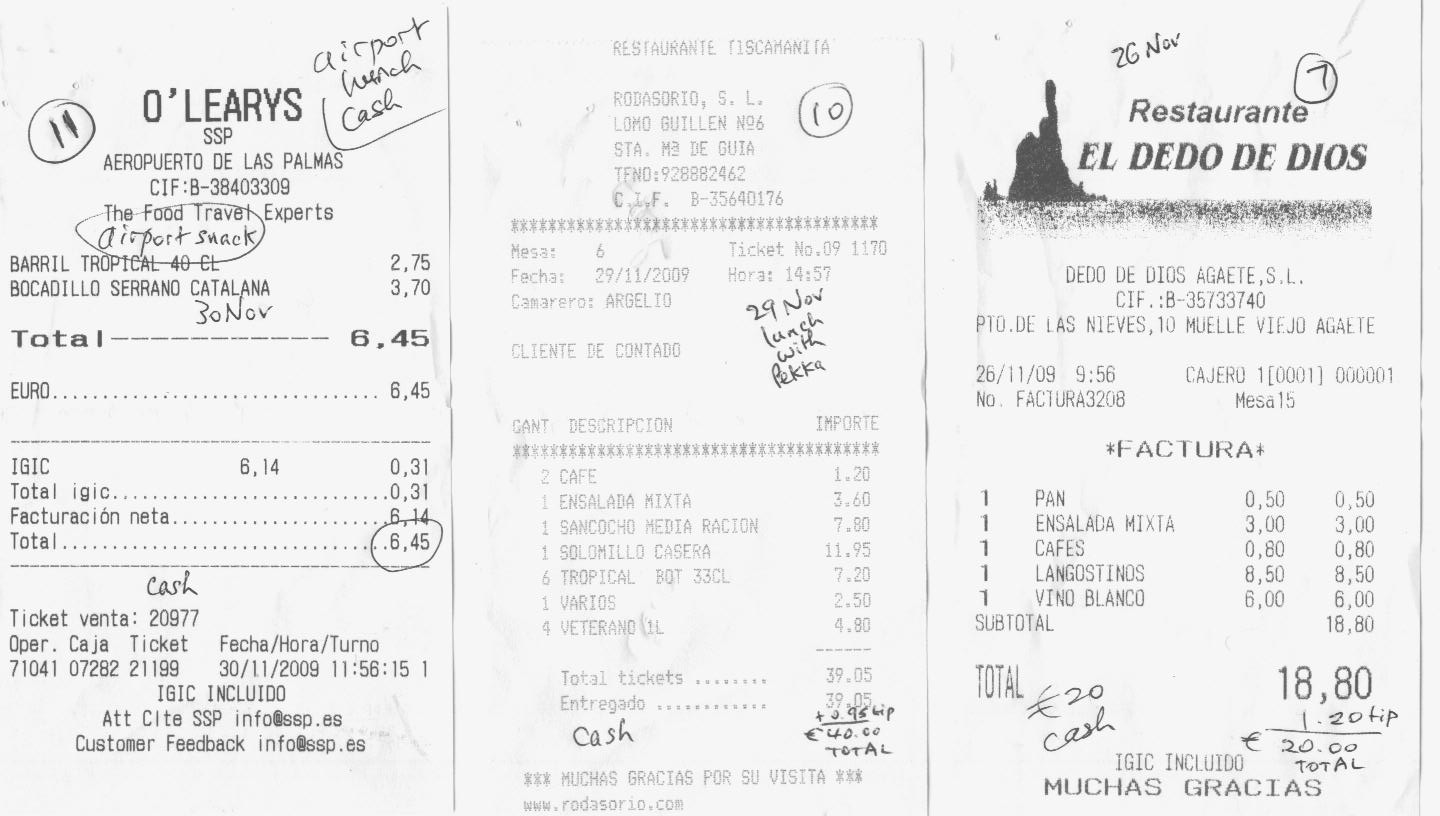 G3SXW Tour of Restaurants in Canary Islands